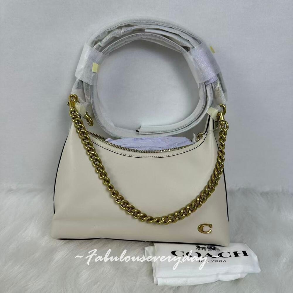 COACH Juliet 25 Small Shoulder Bag Crossbody In Leather/Brass/Chalk CW640 NWT